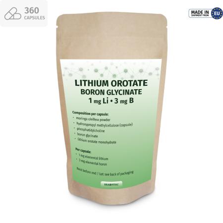 Preview: Lithium Orotate Boron Glycinate Kapseln 1 mg Lithium + 3 mg Bor