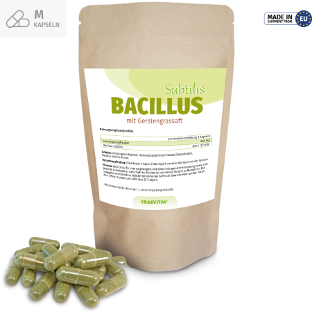 Preview: Bacillus Subtilis Kapseln hochdosiert mit Gerstengrassaft – 200 Billionen KBE – Vegan