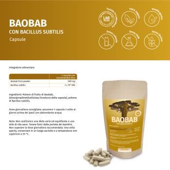 Baobab Fruchtpulver mit Bacillus Subtilis Kapseln