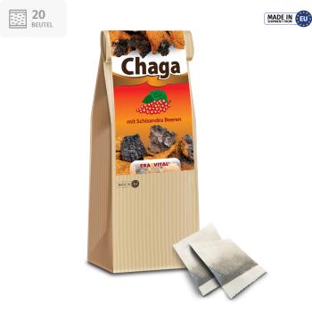 chaga-pilz mit schisandra beeren im Teebeutel