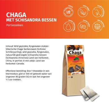Chaga-Pilz mit Schisandrabeeren im Teebeutel