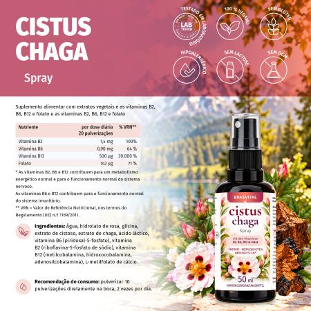 CISTUS - CHAGA Spray 50 ml – Zistrose & Chaga mit Vitamin B2, B6, B12 und Folat