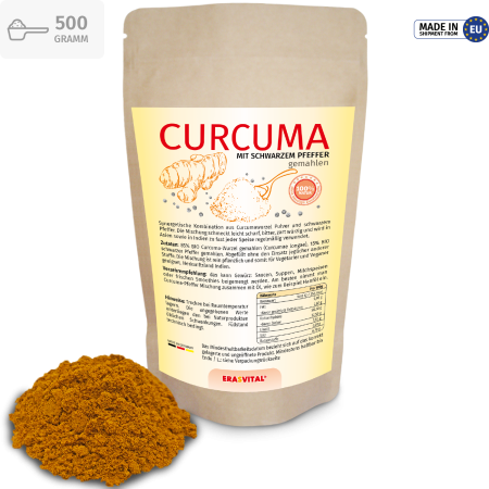 Preview: Kurkuma (Curcuma) mit schwarzem Pfeffer Pulver