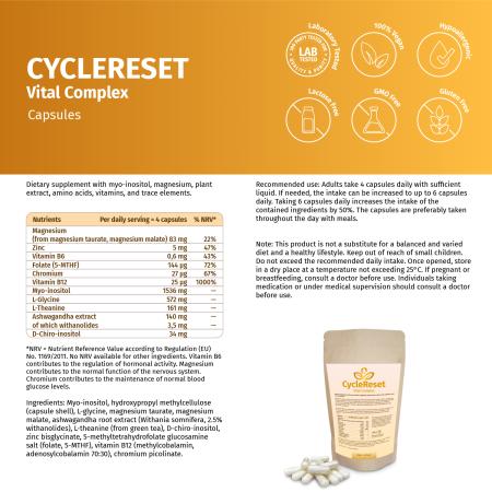 CycleReset Vitalkomplex – moderner Inositol Magnesium Vitamin Komplex