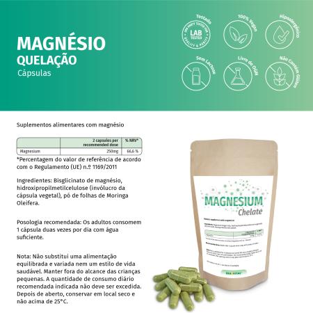Magnesium Chelat Kapseln (Bisglycinat) – Vegan, Hoch bioverfügbar