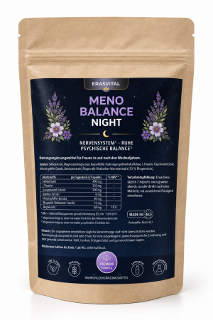 Preview: MENO BALANCE NIGHT Kapseln für Frauen in und nach den Wechseljahren mit Rhapontik-Rhabarber