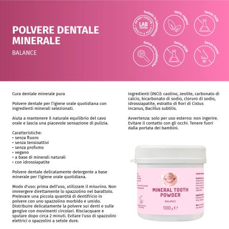 Mineralisches Zahnpulver BALANCE mit Hydroxylapatit – 100 g