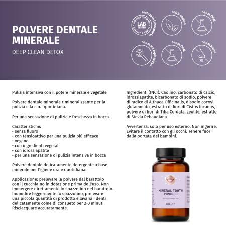 Mineralisches Zahnpulver DEEP CLEAN DETOX mit Hydroxylapatit – 60 g