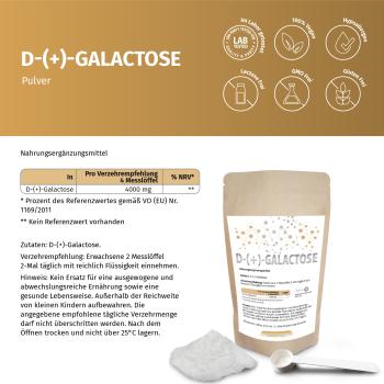 D-(+)-Galactose Pulver - Zum Schutz der Gehirnfunktionen und für mehr Energie, Lactosefrei