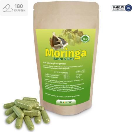 Preview: Moringa Samen & Blatt Kapseln – Premium Moringa Oleifera Kapseln vegan