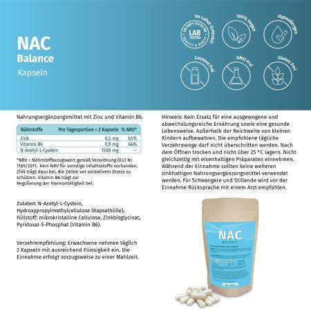 Preview: NAC Balance mit N-Acetyl-L-Cystein, Zink und Vitamin B6