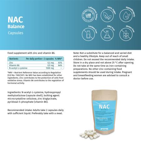 NAC Balance mit N-Acetyl-L-Cystein, Zink und Vitamin B6