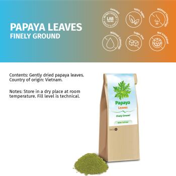 Papaya Blätter und Stängel fein vermahlen