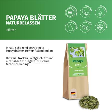 Preview: Papaya Blätter und Stängel geschnitten aus Indien (Carica papaya)