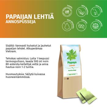 Papaya Blätter und Stängel in Tee-Beutel
