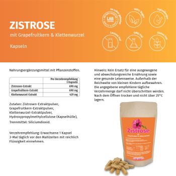 Zistrose-, Grapefruitkern-, Klettenwurzel-Extrakten, Kapseln