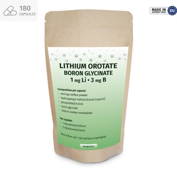 Lithium Orotate Boron Glycinate Kapseln 1 mg Lithium + 3 mg Bor