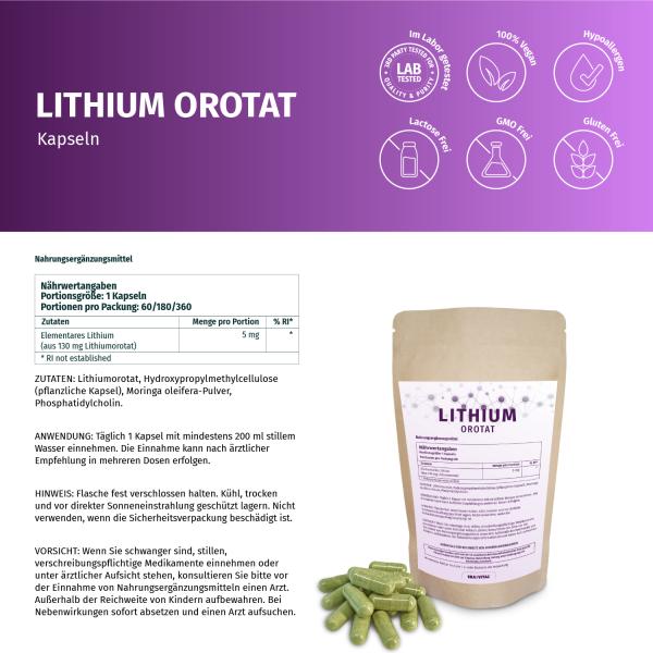 Lithium Orotat liposomal 5 mg per capsule