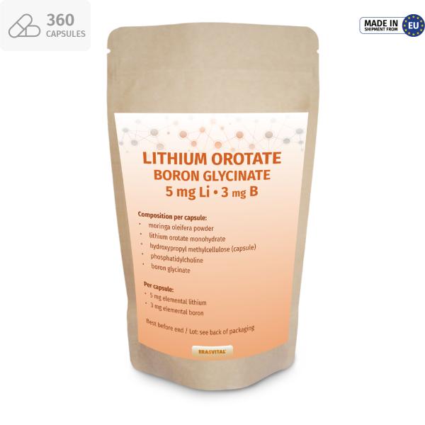 Lithium Orotate Boron Glycinate Kapseln 5 mg Lithium + 3 mg Bor