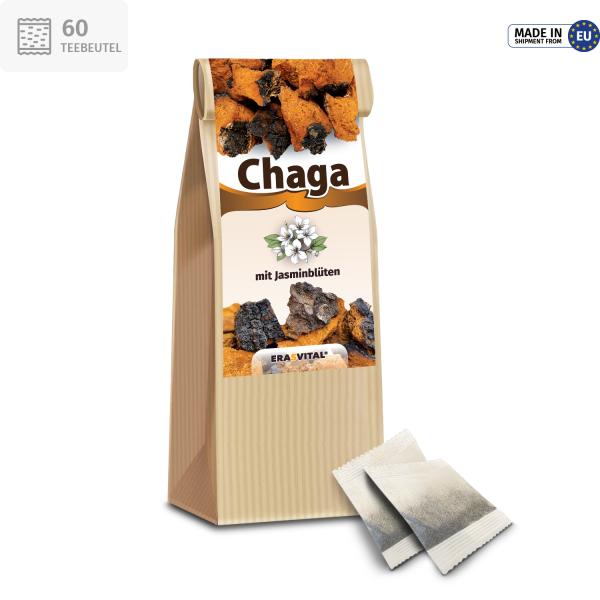 Chaga-Pilz mit Jasminblüten - Im Teebeutel