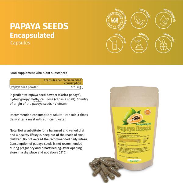Papaya-Kerne gemahlen verkapselt