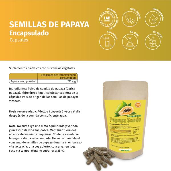 Papaya-Kerne gemahlen verkapselt