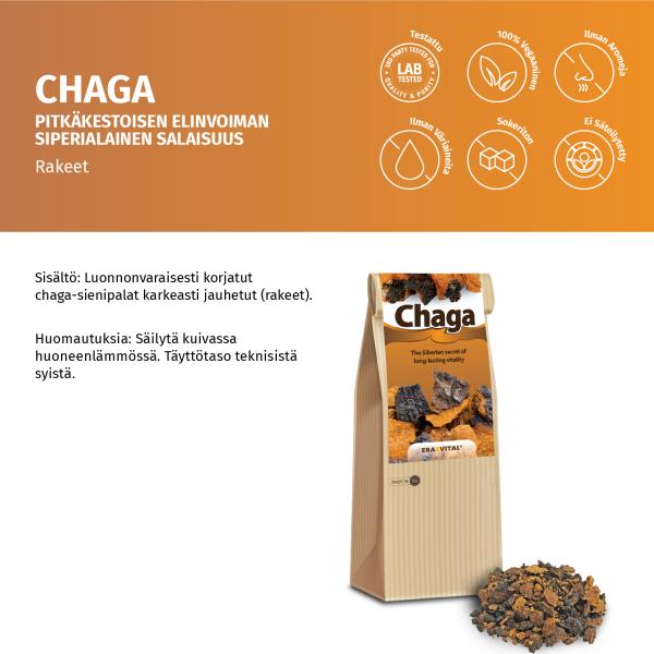 Chaga-Pilz - grob gemahlene Brocken - Wildsammlung