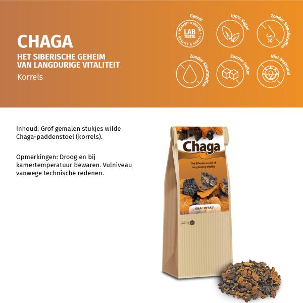 Chaga-Pilz - grob gemahlene Brocken - Wildsammlung