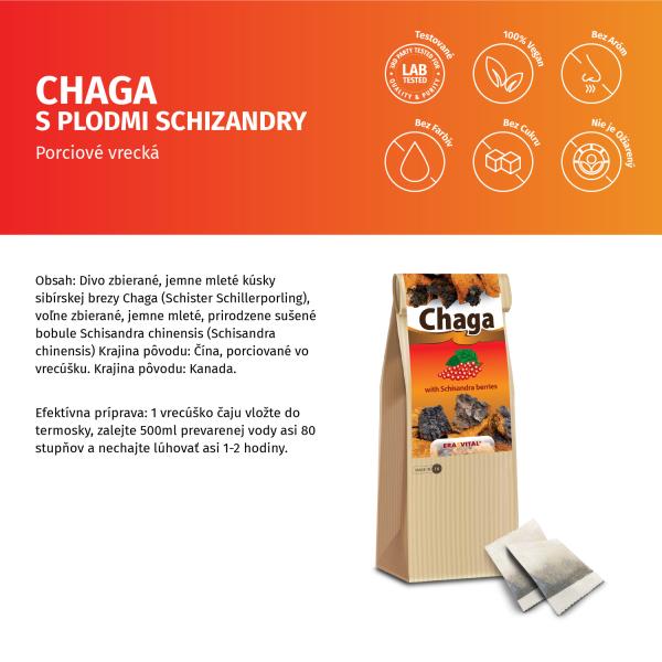 Chaga-Pilz mit Schisandrabeeren im Teebeutel