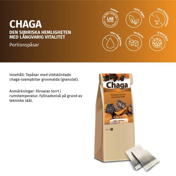 Chaga-Pilz im Teebeutel