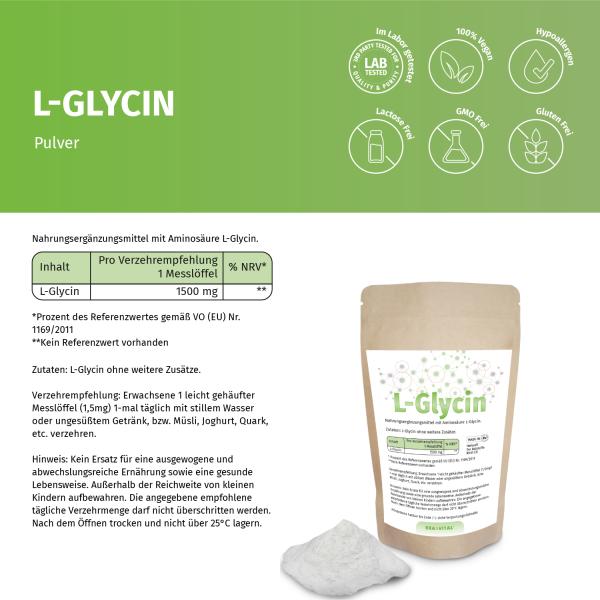 L-Glycin Pulver Rein – Hochdosierte Aminosäure