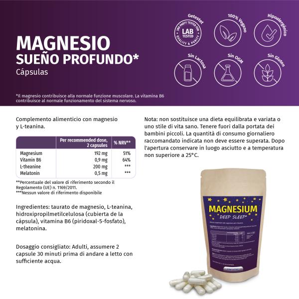 Magnesium Deep Sleep mit Melatonin, Kapseln - für besseren Schlaf