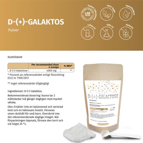 D-(+)-Galactose Pulver - Zum Schutz der Gehirnfunktionen und für mehr Energie, Lactosefrei