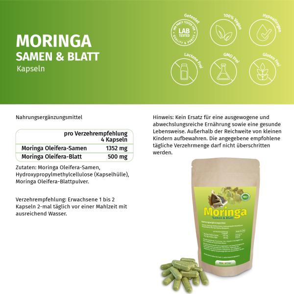 Moringa Samen und Pulver Kapseln