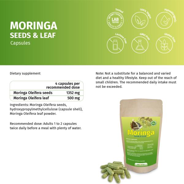 Moringa Samen und Pulver Kapseln