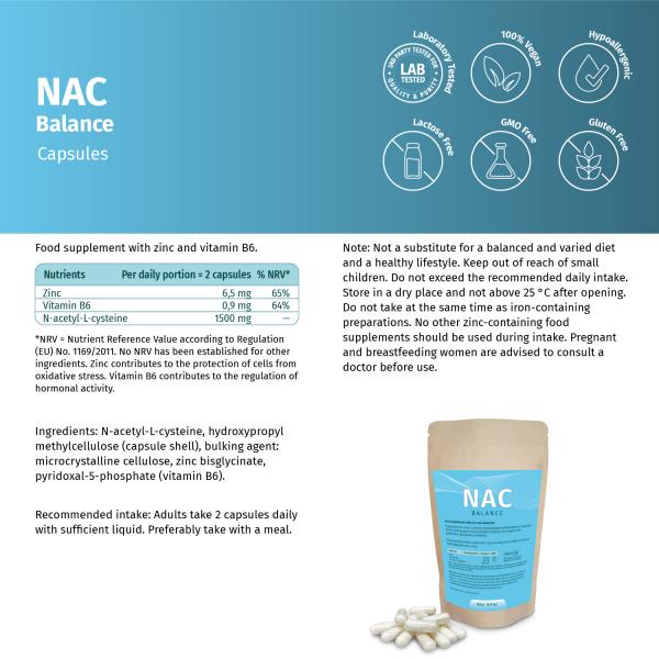 NAC Balance mit N-Acetyl-L-Cystein, Zink und Vitamin B6