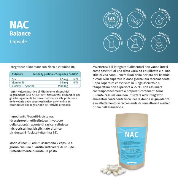 NAC Balance mit N-Acetyl-L-Cystein, Zink und Vitamin B6