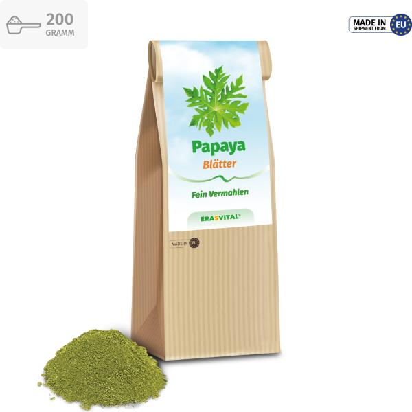 Papaya Blätter und Stängel fein vermahlen