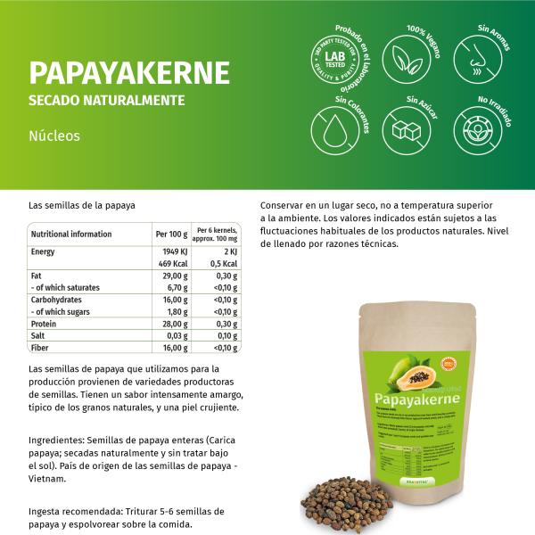 Papaya-Kerne samenfest kein Hybridsaatgut