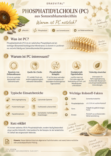 Phosphatidylcholin aus Sonnenblumen – Sonnenblumenlecithin Pulver mit ≥ 25 % PC