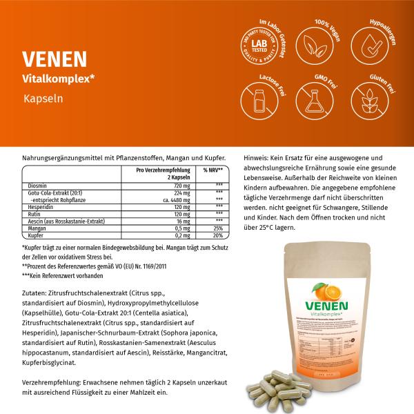 Venen Vitalkomplex - Natürlich starke Unterstützung für gesunde Venen