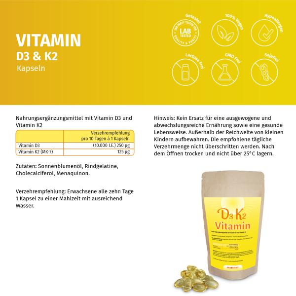 Vitamin D3 mit Vitamin K2